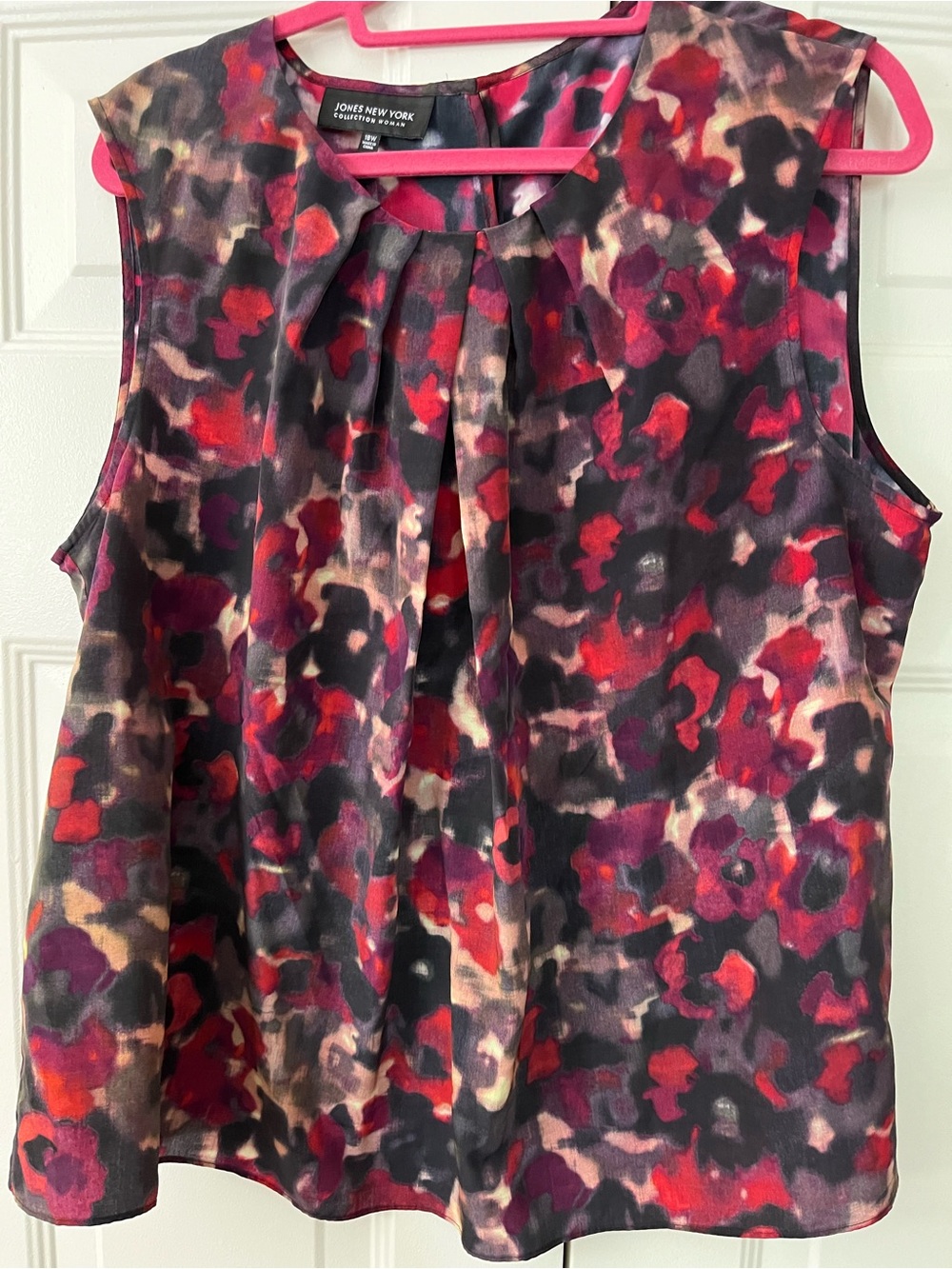 Jones New York 18W Muted Floral Sleeveless Blouse